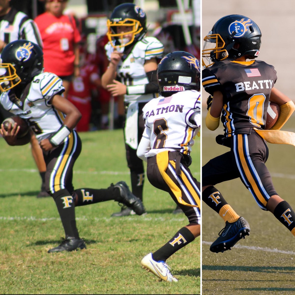 prideslides's tweet photo. Fullerton Pop Warner shows the versatility of our game-ready Hype Socks! Get your team decked out in the highest quality team gear from the sidelines to Prime Time with @prideslides and @hypesocksUSA

#customslides #customclogs #customsneakers #promotionalproducts #promo https://t.co/0cKxXqbXdp
