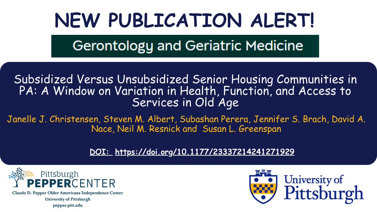 Pitt Geriatrics (@pittgerimed) on Twitter photo New Publication on HUD Subsidized Housing for Older Adults compared to Unsubsidized Housing. Health disparities are apparent. journals.sagepub.com/doi/full/10.11…
<a href="/PittDeptofMed/">PittDeptofMed</a> #SouthernGerontologicalSociety New Publication on HUD Subsidized Housing for Older Adults compared to Unsubsidized Housing. Health disparities are apparent. journals.sagepub.com/doi/full/10.11…
<a href="/PittDeptofMed/">PittDeptofMed</a> #SouthernGerontologicalSociety