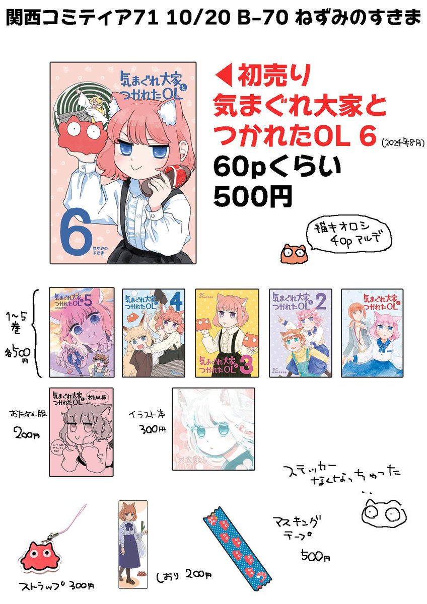 moko_oxygen's tweet photo. お世話になっております。関西コミティア71に出ます。夏コミで出した本を新刊として持っていきます。ぼんやり座っておりますのでよろしければ遊びに来てくださいませ。B-70 ねずみのすきま #関西コミティア https://t.co/xj3Cfvv89l