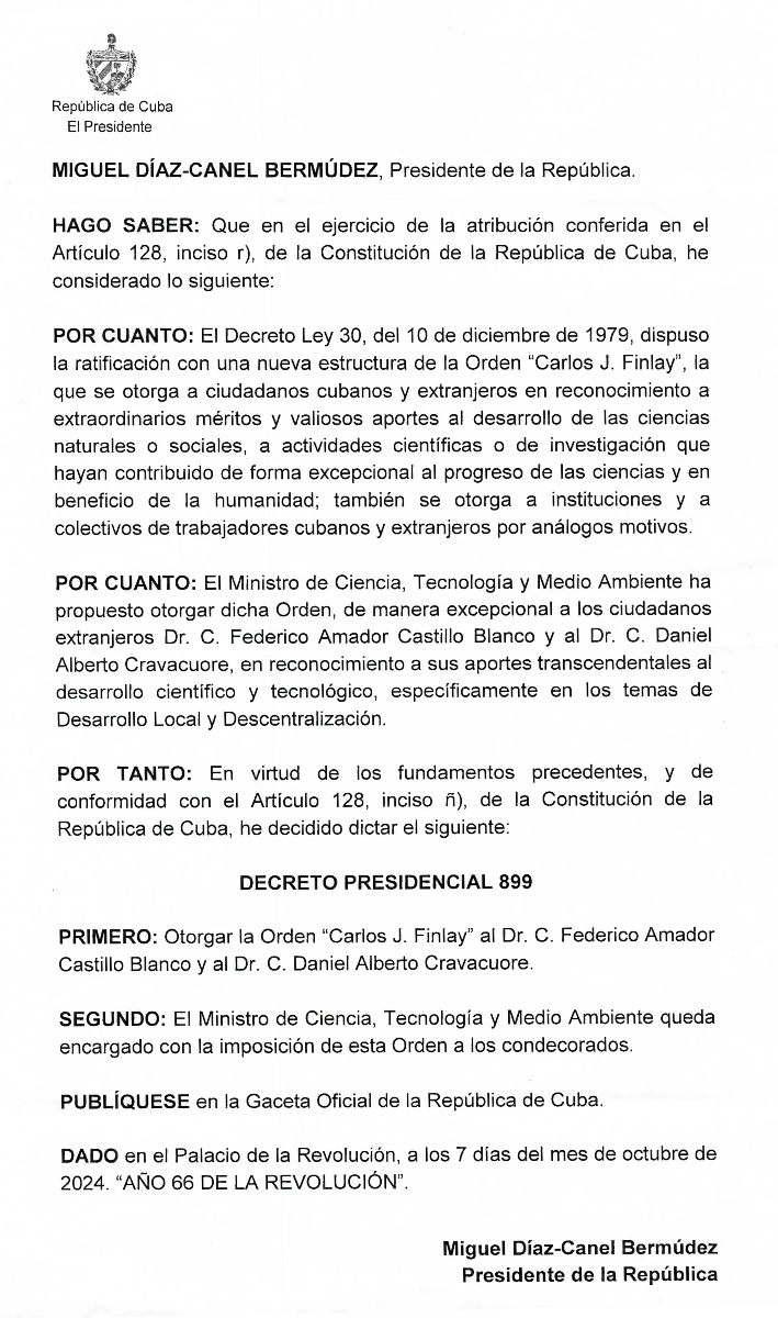 uimunicipalista's tweet photo. El Secretario General UIM GALARDONADO con la más alta distinción científica en Cuba
Federico Castillo recibe el reconocimiento que rinde homenaje a los méritos al desarrollo de las ciencias.
Entregado por el Ministro de Ciencia tras Decreto Presidencial
https://t.co/ATYZW0kjoW https://t.co/MJJdokpv1X