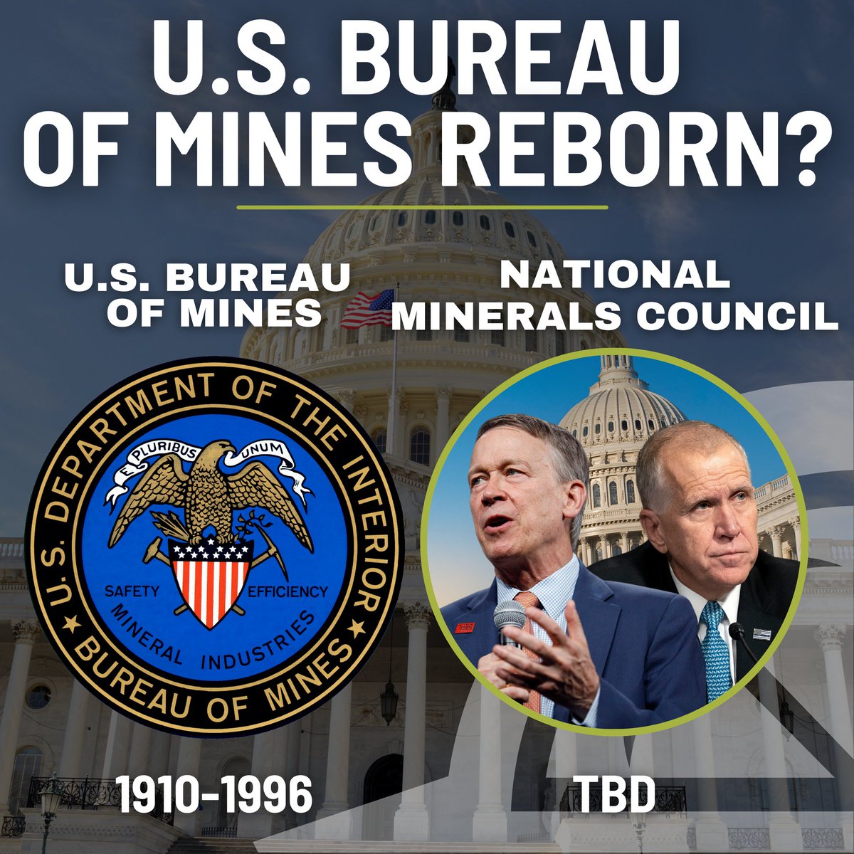 The original U.S. Bureau of Mines was founded on July 1, 1910, under the Department of the Interior, with the primary mission of ensuring the nation had sufficient nonfuel mineral resources to meet national security and other critical needs.

The Bureau’s work focused on research