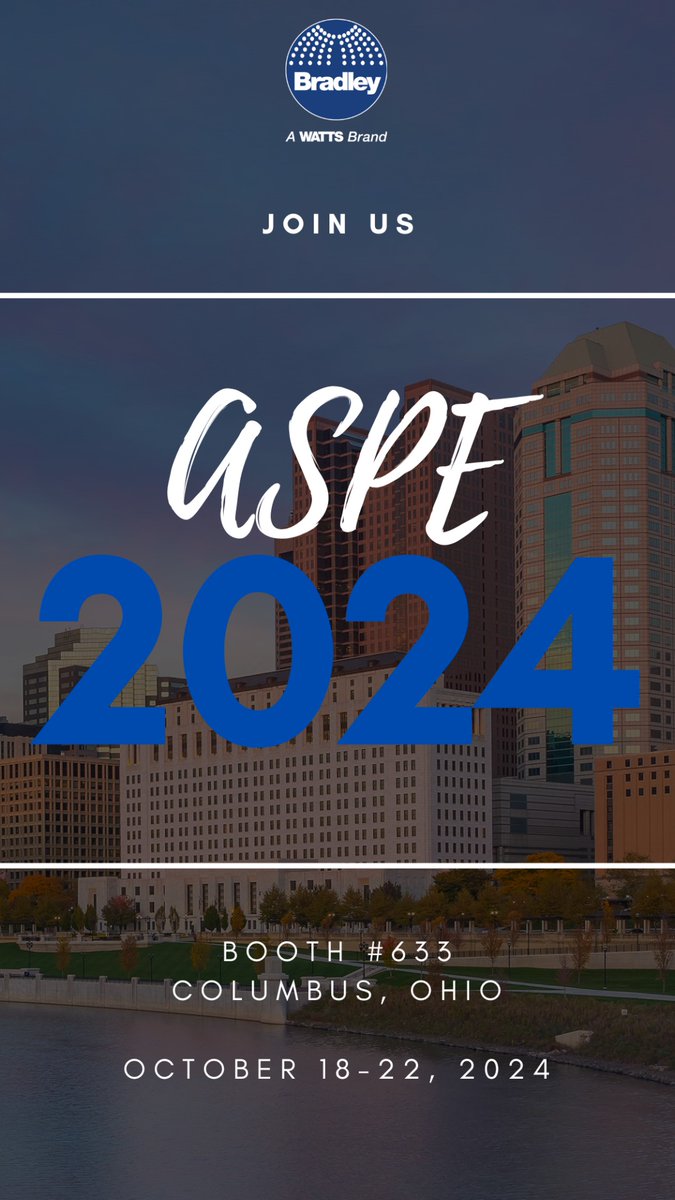 bradleycorp's tweet photo. We’re exhibiting at ASPE 2024! Join us for an exciting opportunity to learn about our innovative products and solutions.

Connect with our team at booth #633 to explore how we can enhance your plumbing projects with the latest technologies.

#ASPE2024 #Tradeshow https://t.co/o0mS6YO8RQ