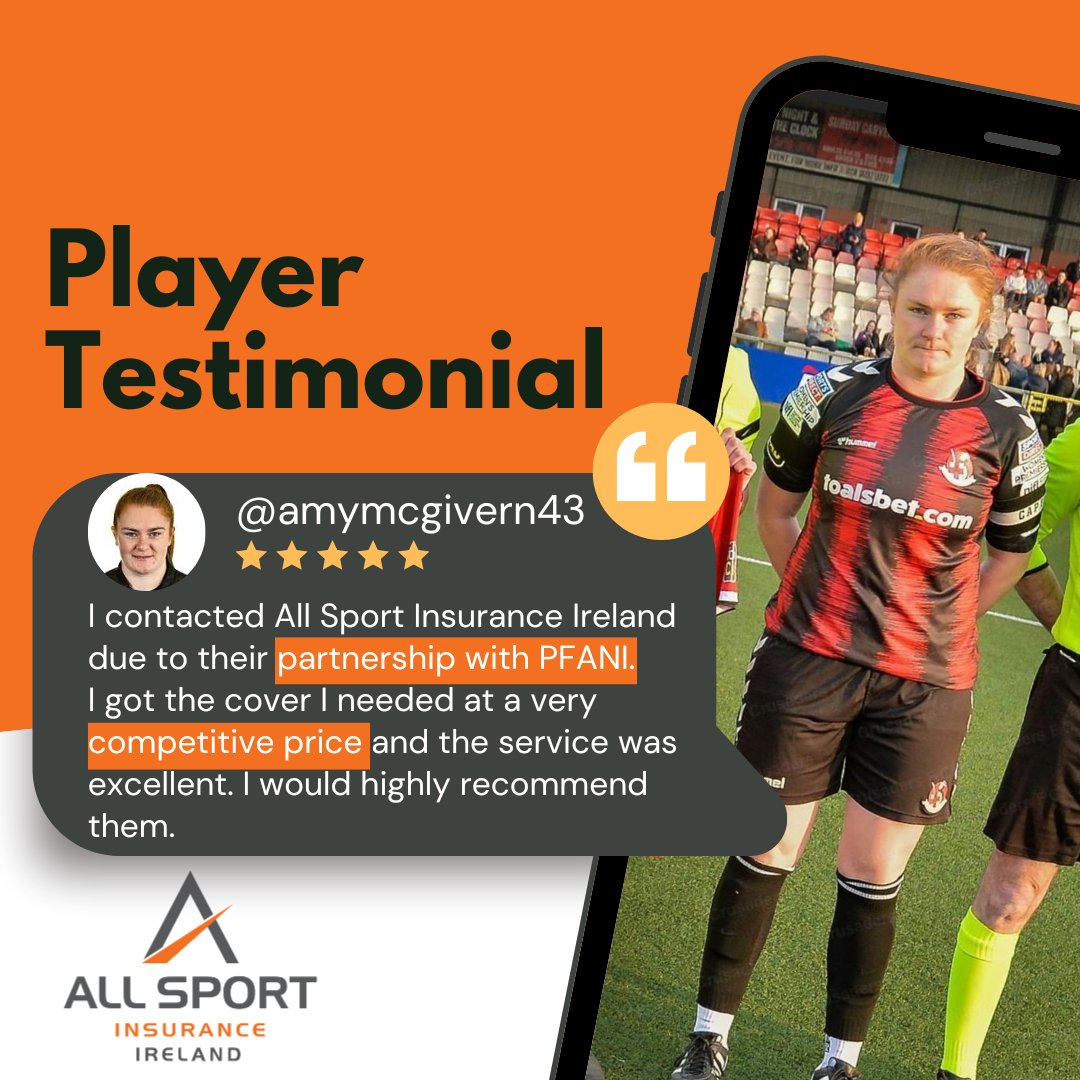 At All Sport Insurance Ireland we are proud of our partnership with the PFANI and are delighted to be working with Amy McGivern. It's always great to hear such great things from clients! 🏉⚽🏏🏑🎾🏊

#insurance #carinsurance #athleteinsurance #allsportinsurance