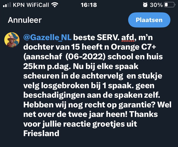 Boudskie's tweet photo. @Gazelle_NL ik heb geen abonnement voor  x lange txt 😁… zie onderstaande vraag thanks https://t.co/bPFn07Bg7K