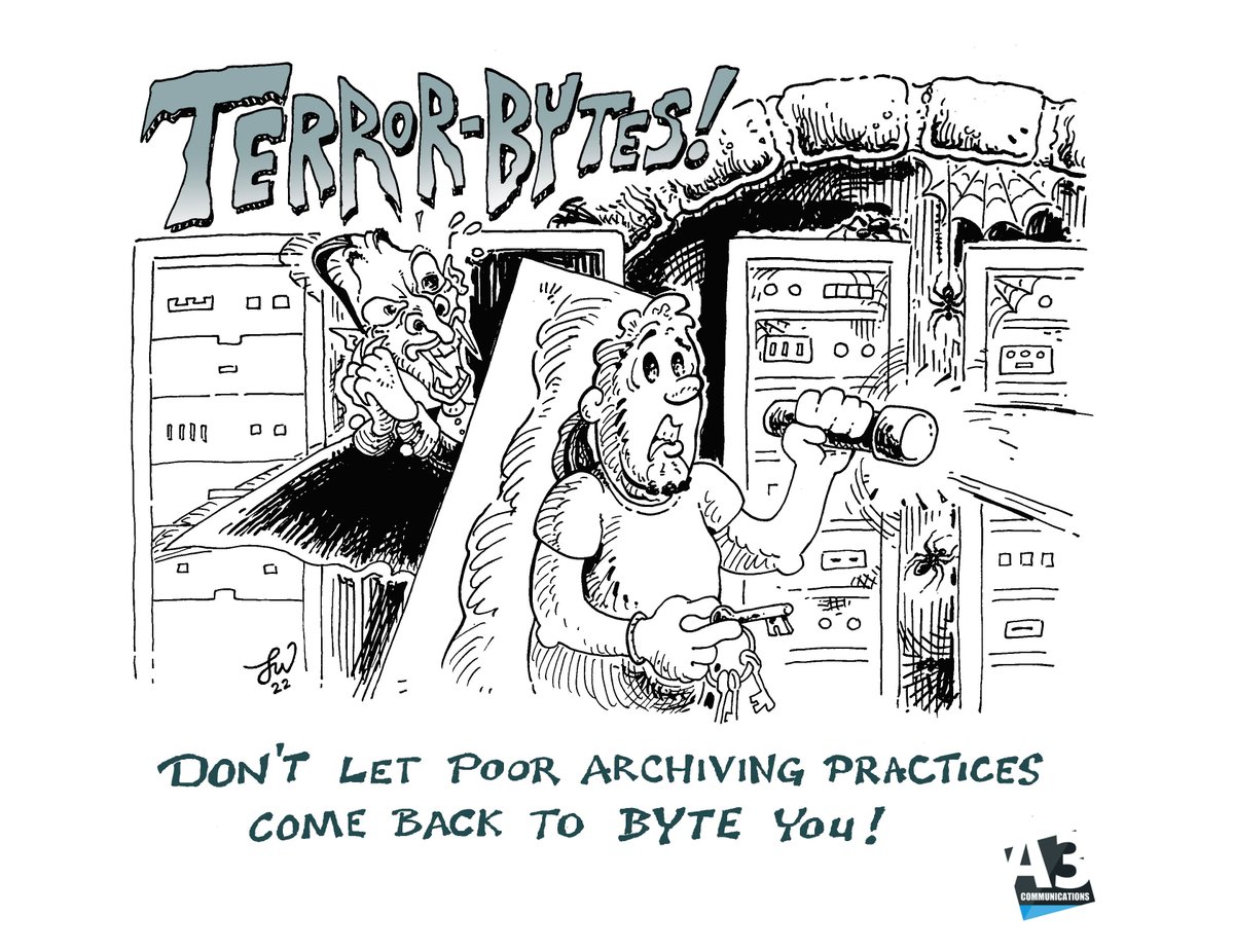 A3Comms's tweet photo. Is your outdated archiving strategy worthy of cold storage and giving you the chills?😱 Happy Halloween everyone! #A3Cartoon #StoragePRSpecialists https://t.co/xBBmfeR4i2