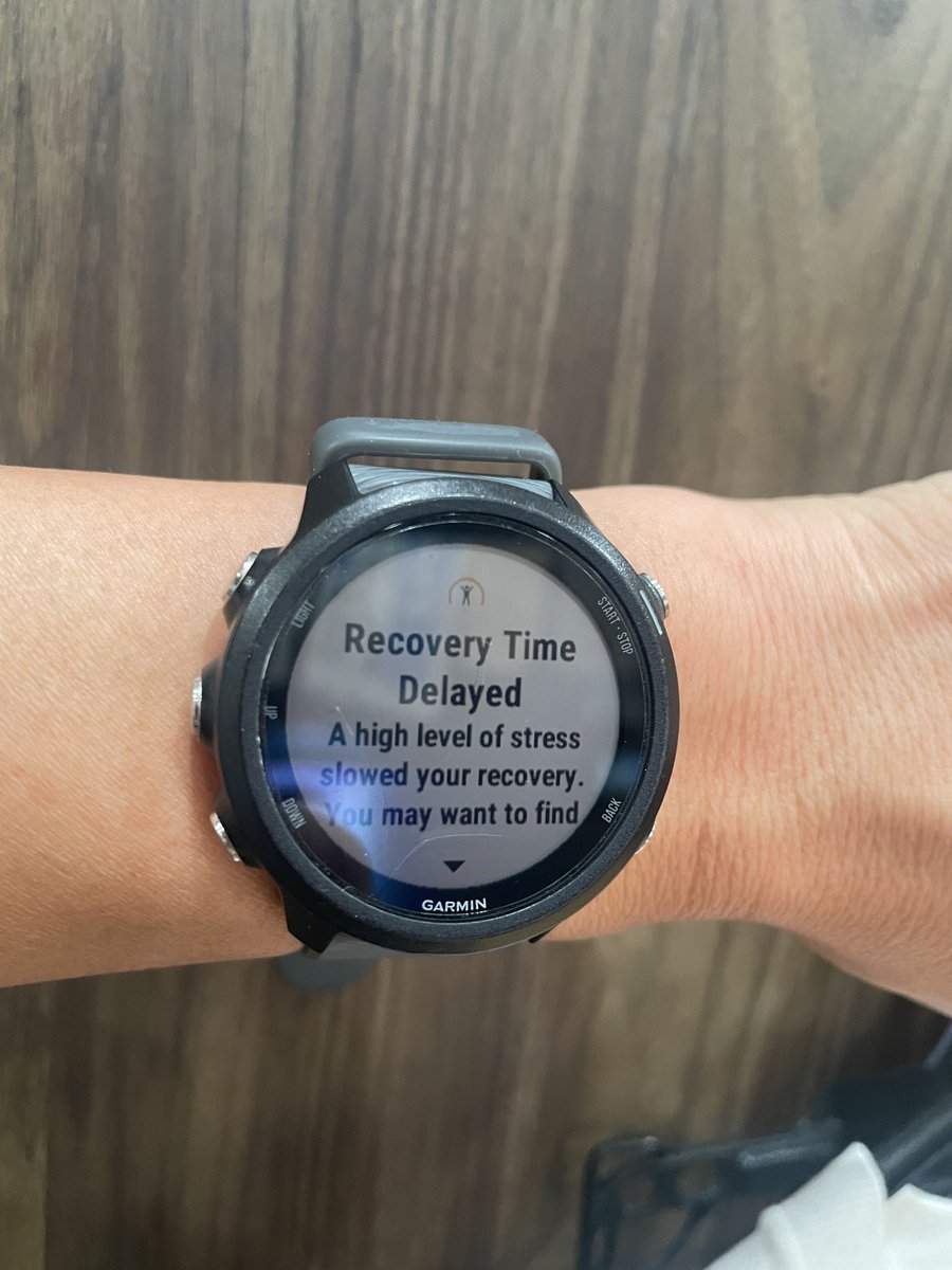 Recovery Time Delayed... A high level of stress slowed your recovery.