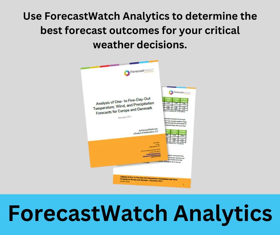 ForecastWatch's tweet photo. Does success in your business hinge on accurate weather predictions? Our ForecastWatch Analytics tool can help identify the accuracy outcomes that best suit your specific needs.

To learn more about ForecastWatch Analytics, visit https://t.co/xJQfDEV4cn.

#Weather #WeatherRisk https://t.co/2Spaf6dOhe