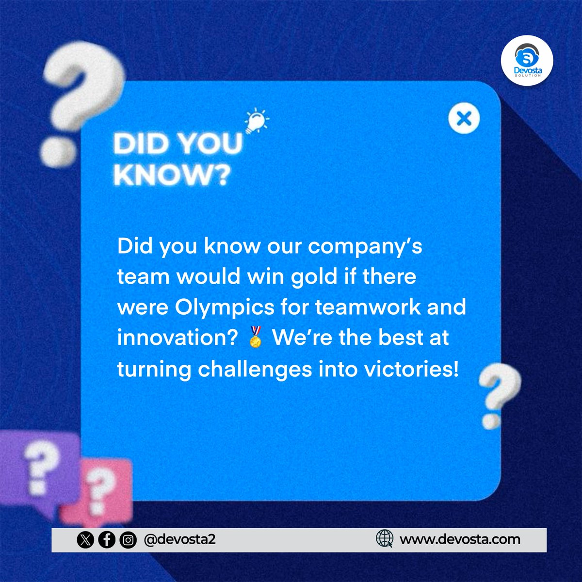 devostasolution's tweet photo. Do you know??
We can be your Olympics Golden Winner if you connect with us today
To connect with us visit, https://t.co/KtWEoTXNyI
#Wednesday #devosta https://t.co/tVBDZ5drsz