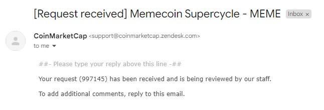 We applied for listing on CoinMarketcap via Req No: 997145