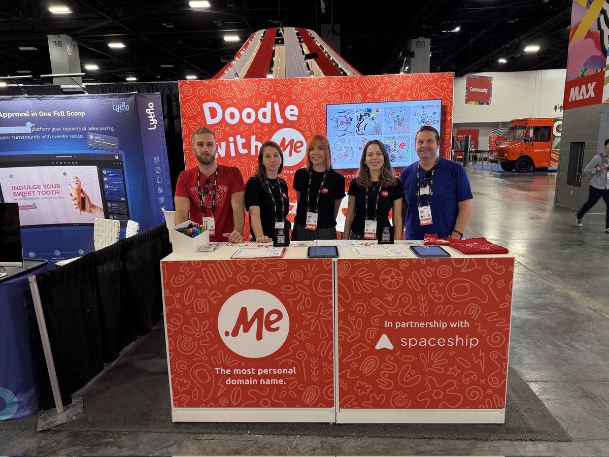 domainME's tweet image. We're thrilled to be part of #AdobeMAX in Miami this year with @spaceship! 🇺🇸🌴 

It's been an incredible experience for the team, connecting with creative professionals and showcasing the power of .ME domains. We’ve had a great response to our contest doodlewith.me 👇