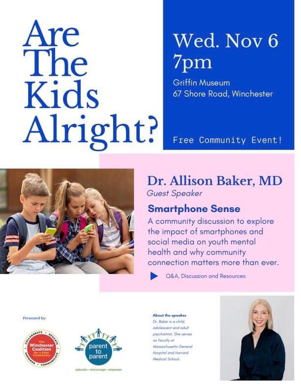 Excited to partner with Parent to Parent Winchester, MA on this program!  Join the conversation!