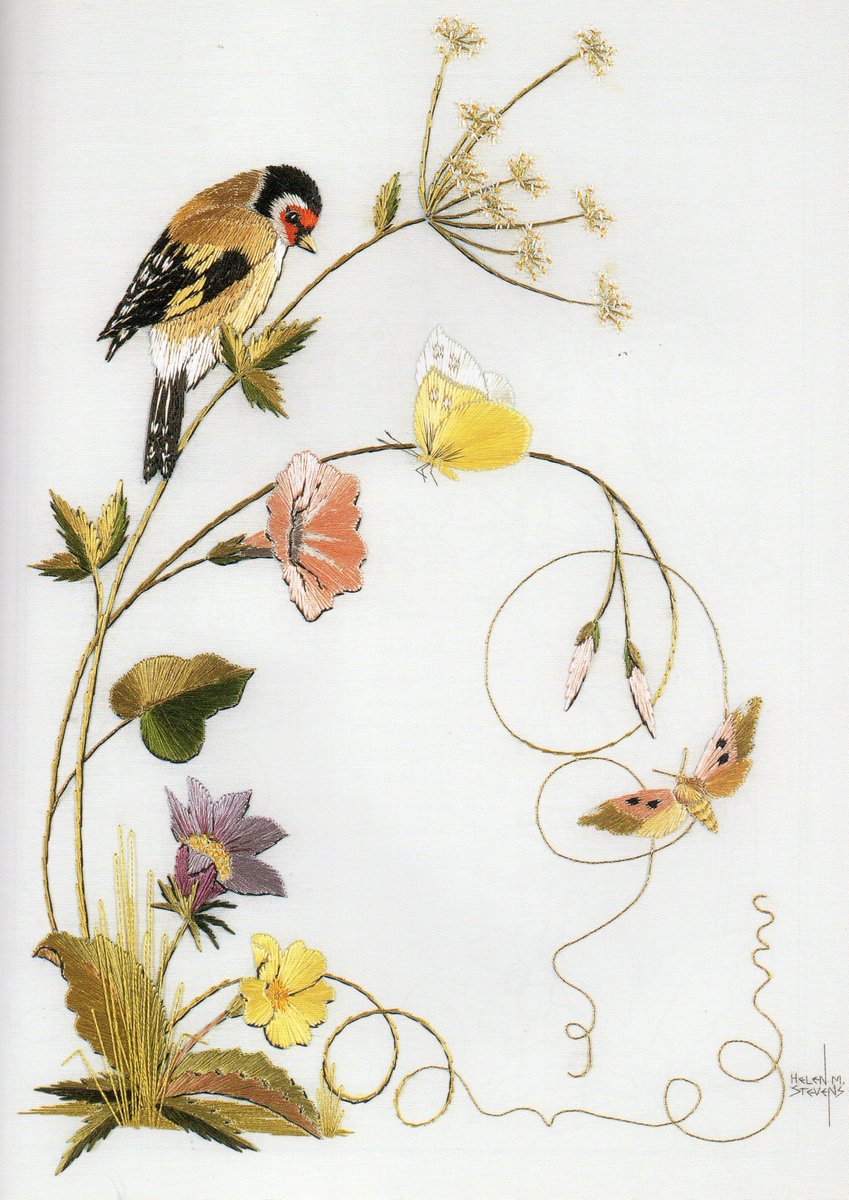 helen_m_stevens's tweet photo. A few years ago, my book "The Embroiderer's Countryside" was brought out in a new addition to my "Masterclass" series featuring four composite studies (as projects to work) each including motifs from throughout the original book. This is "Spring". #embroidery #EmbroideryWhisperer https://t.co/JYVaxCV0cr