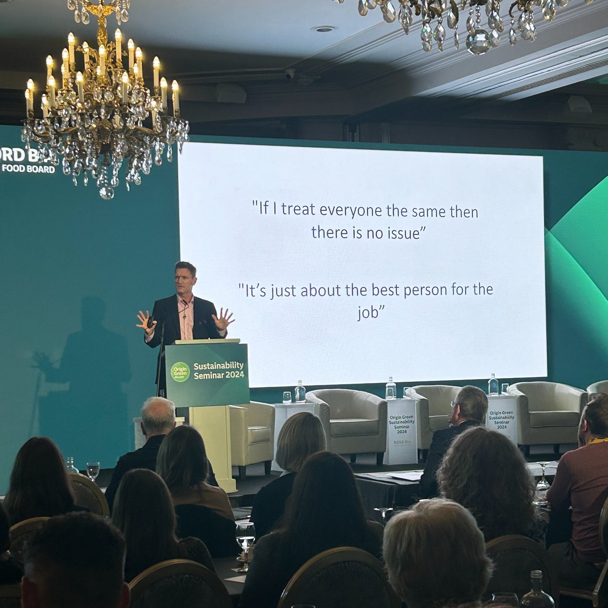 Peter Cosgrove, founder of Futurewise, explained that "complicated" issues can be fixed, while "complex" ones need interaction for change. People and culture are complex, needing practice and consistency to progress. "Policy is one thing, implementation is another."

#OriginGreen