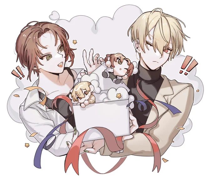 友人の誕生日に描いた うちよそのお二人 