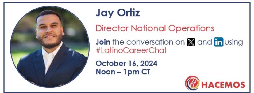 Jay Ortiz (@jayconexion) on Twitter photo Today’s the day! Our #LatinoCareerChat is back for #HispanicHeritageMonth! 🌟
Join #Latino leaders and experts from #HACEMOS and beyond as they share their experiences and discuss the power of representation!
#LifeatATT Today’s the day! Our #LatinoCareerChat is back for #HispanicHeritageMonth! 🌟
Join #Latino leaders and experts from #HACEMOS and beyond as they share their experiences and discuss the power of representation!
#LifeatATT