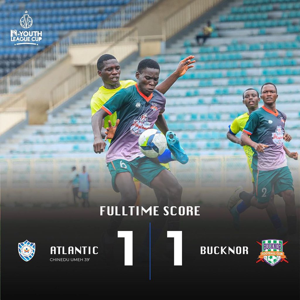 BUCKNOR FOOTBALL CLUB (@bucknorfc) on Twitter photo We Shared the Point at Full Time and it’s ended
🟡 1️⃣ - 1️⃣ 🟢
Another Point on the Road in the <a href="/n_ylcup/">Nigeria Youth League Cup</a>
#Bucknorfc
#Fearlesswarrior #nyouthleaguecup #isheriolofin We Shared the Point at Full Time and it’s ended
🟡 1️⃣ - 1️⃣ 🟢
Another Point on the Road in the <a href="/n_ylcup/">Nigeria Youth League Cup</a>
#Bucknorfc
#Fearlesswarrior #nyouthleaguecup #isheriolofin