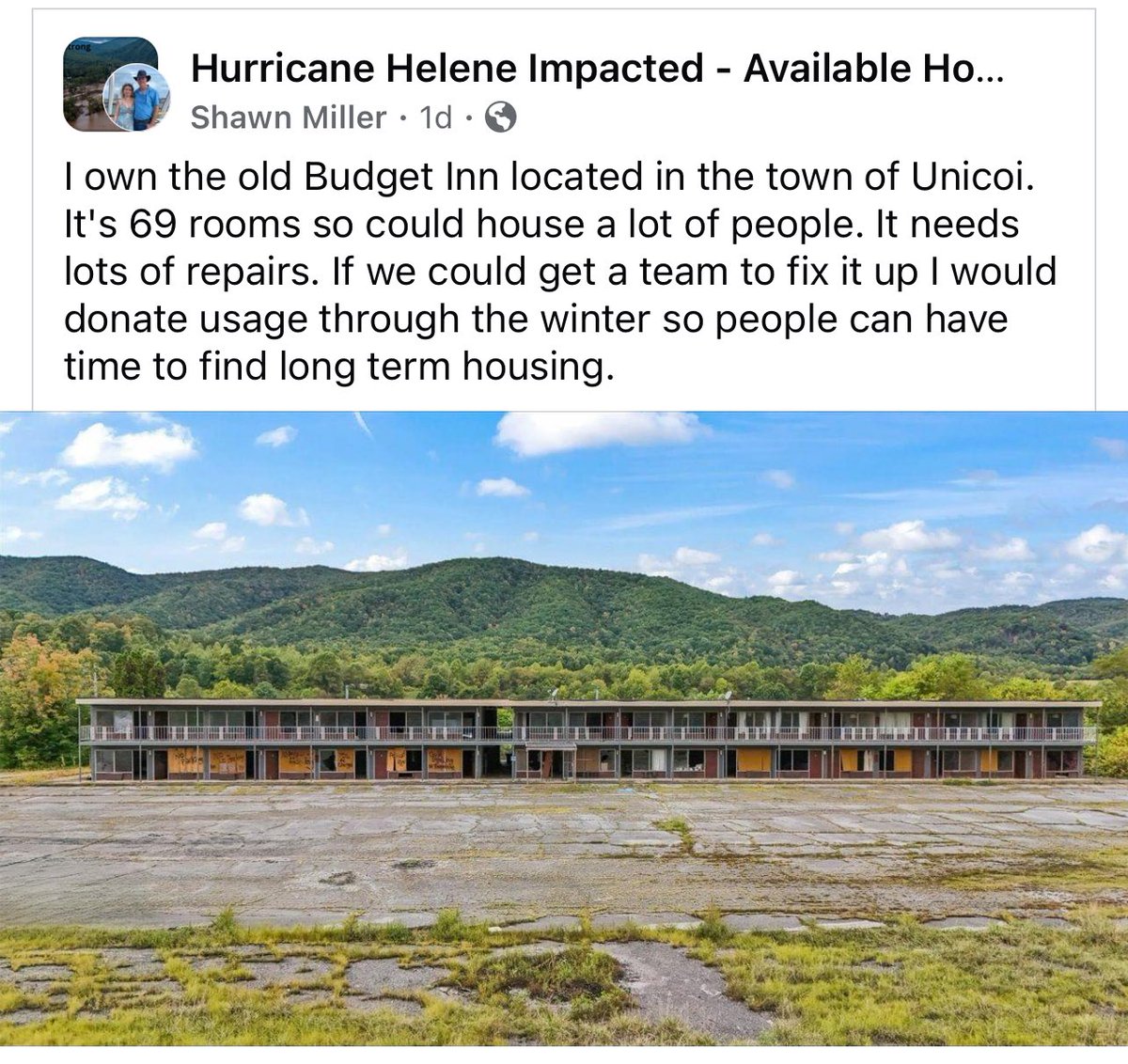 MariaOmeara13's tweet image. #Unicoi #Helene #BudgetInn #NC