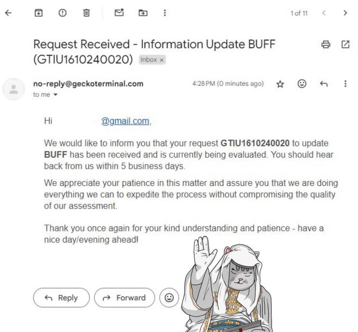 BUFF_BNB's tweet photo. 🎉✅ $BUFF has officially requested a listing on Geckoterminal! 💥 ID: GTIU1610240020. Get ready for a new wave of excitement! 🚀 #CryptoFuture #BuffToTheMoon #GeckoTerminal #CryptoHype #GetBuffed #BullRun2024 https://t.co/Enk2xZx6uB