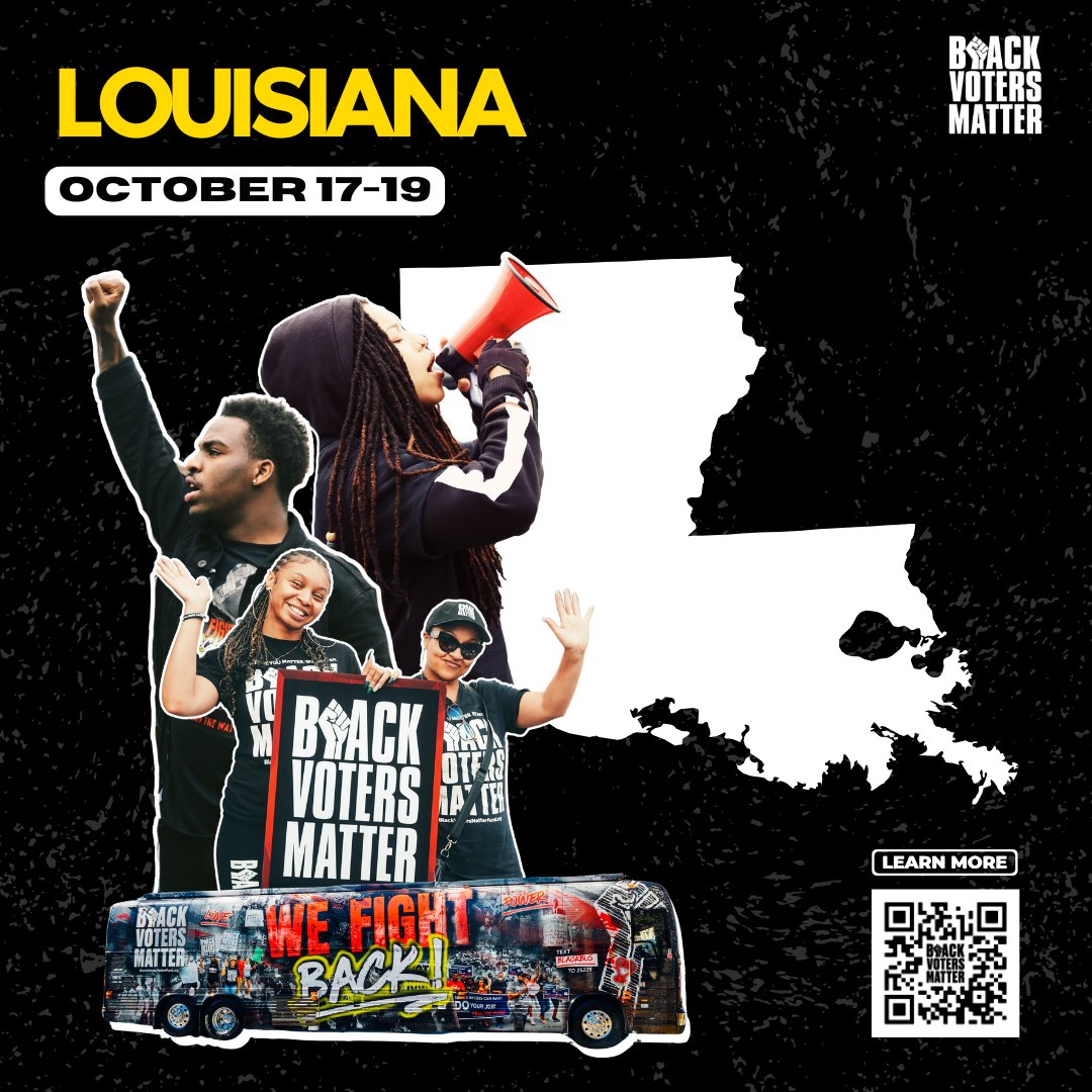 Our buses are rolling back into Louisiana and Michigan! This isn't just any election – it's a moment that will shape the future of our communities for generations to come. It's time to mobilize, to uplift Black voices, and to make sure we're heard loud and clear at the polls.