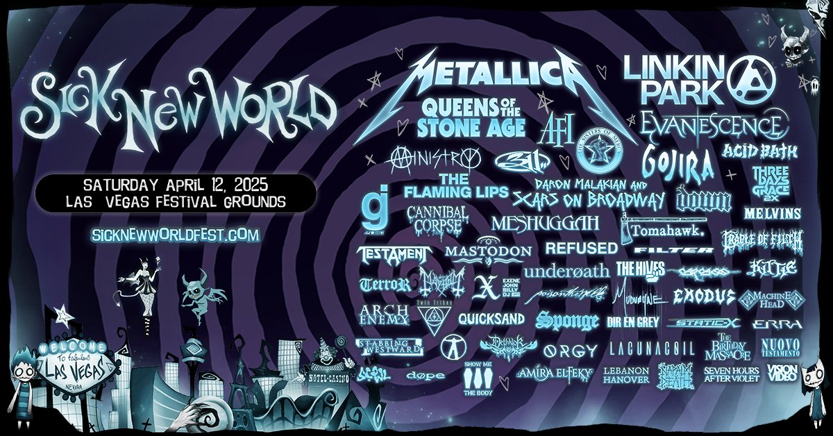 ArtistAndFan's tweet photo. Huge news! 🤘 Metallica and Linkin Park are headlining Sick New World 2025! 🎸 This lineup is massive—you won’t want to miss it. Check out all the details here: https://t.co/TaSAqkZJhX

#Metallica #LinkinPark #SickNewWorld #MusicFestivals #RockMusic #ArtistAndFan https://t.co/sCPtplcC4f