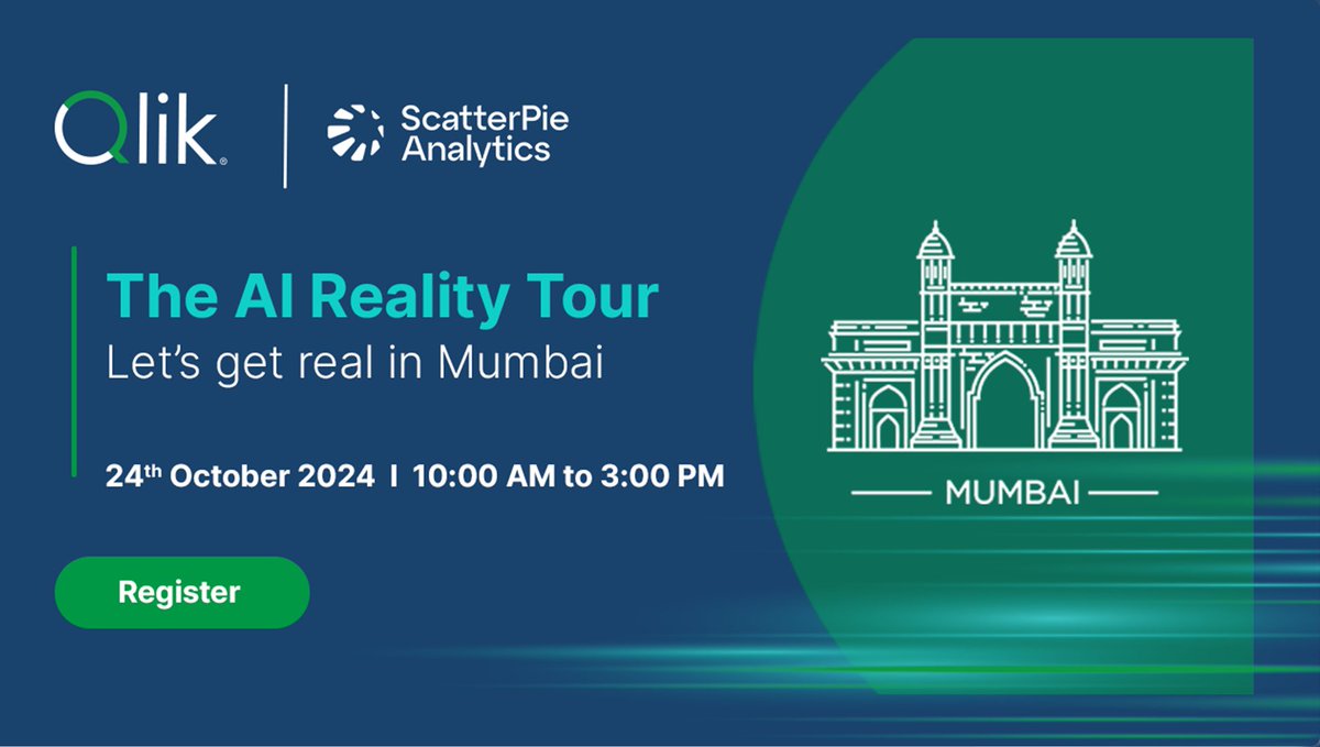 WeAreScatterPie's tweet photo. 🚀 Join us for the Qlik AI Reality Tour! 🚀

Join us on an exciting journey to explore the future of AI in analytics and its impact on business success. 

📅 Date: 24th Oct 2024
⏰ Time: 10 AM - 3 PM
📍 Venue: Holiday Inn Mumbai

Secure your seat: https://t.co/EYP1jnoYmT https://t.co/5hRfjgk8sE
