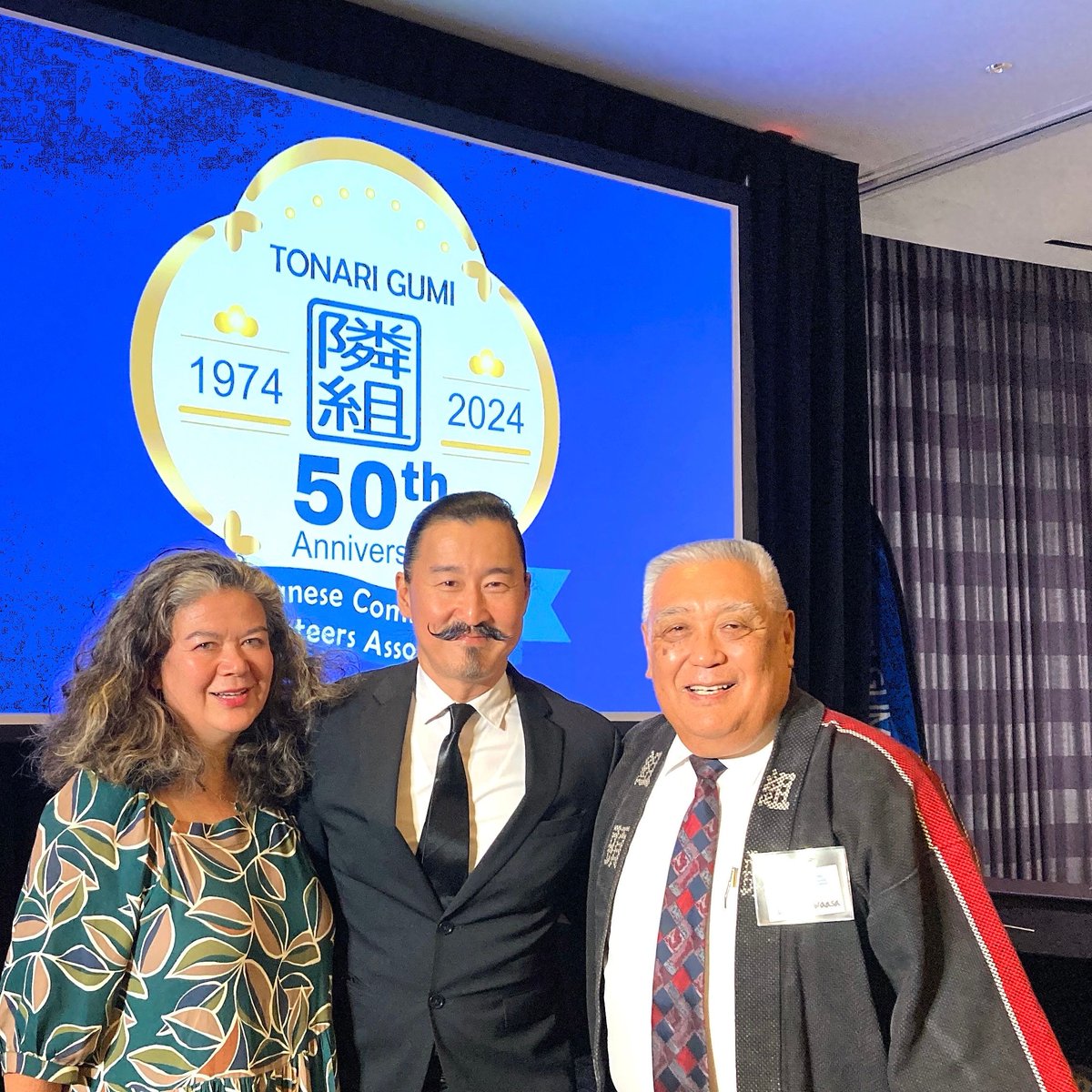 tweetsuro's tweet photo. 2 Saturdays, 2 fundraisers. just your friendly neighborhood MC. Delighted to be reunited with my CBC pal, Margret Gallagher. Congrats to David for 50 years of TG! And to Keiko for smashing your fundraising goals.  #sakuragala  #tonarigumi https://t.co/ueixC1FKUH