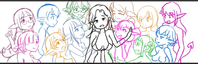 Skebのご依頼WIP。いっぱい出た💦💦 