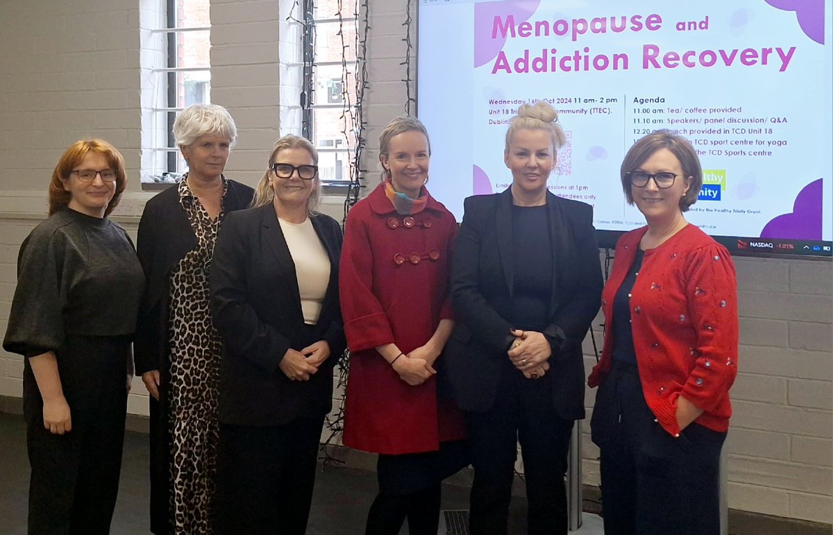 Trinity College Dublin (TCD) Faculty of STEM (@tcdfacultystem) on Twitter photo We had our first Menopause and Addiction recovery event today. Thanks to everyone involved <a href="/FMFBrown/">Fiona Brown</a> <a href="/IreRecoveryAcad/">RecoveryAcademyIre</a> <a href="/tcdunit18/">tcdUnit18</a> <a href="/TCDHealthP/">HealthyTrinity</a> . Such a lovely audience. Watch the space more menopause events to come. #Menopause #TCD We had our first Menopause and Addiction recovery event today. Thanks to everyone involved <a href="/FMFBrown/">Fiona Brown</a> <a href="/IreRecoveryAcad/">RecoveryAcademyIre</a> <a href="/tcdunit18/">tcdUnit18</a> <a href="/TCDHealthP/">HealthyTrinity</a> . Such a lovely audience. Watch the space more menopause events to come. #Menopause #TCD