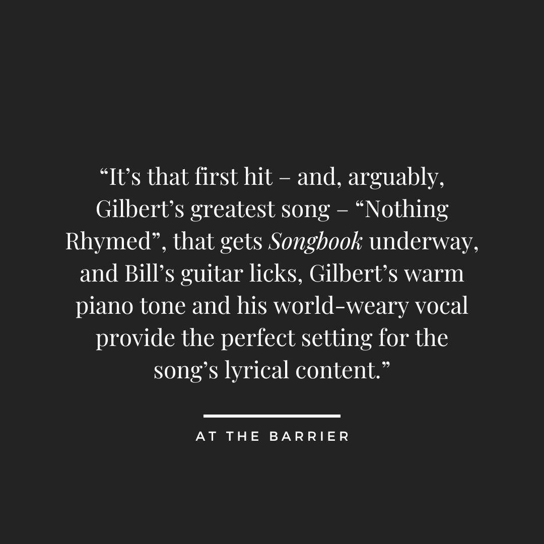 "Songbook" - through the eyes of <a href="/KFOX14/">KFOX14 News</a> <a href="/RecCollMag/">Record Collector Mag</a> &amp; <a href="/atthebarrier/">At The Barrier</a>. Thank you all for your kind words! 

"Songbook" is out now as an LP, CD &amp; digital album: GilbertOsullivan.lnk.to/SongbookTW