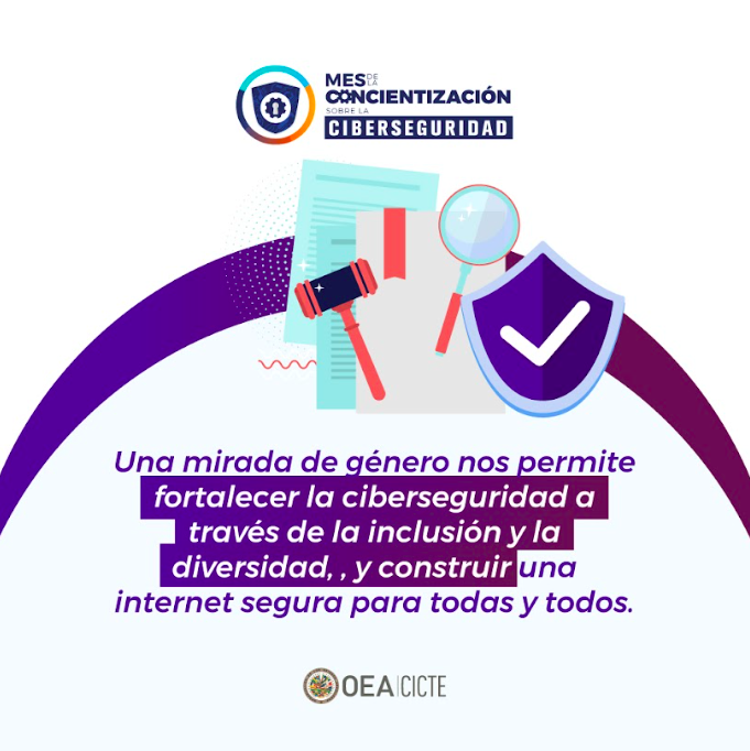 OEA_Cyber's tweet image. Sólo el 24% de los profesionales de ciberseguridad son #Mujeres👩‍💻

En #CybersecurityAwarenessMonth destacamos la importancia de mayor participación de mujeres+ en #Ciberseguridad. El proyecto #Cynder @OEA_Cyber apoya a países @OEA_Oficial a cerrar la brecha de género en el sector