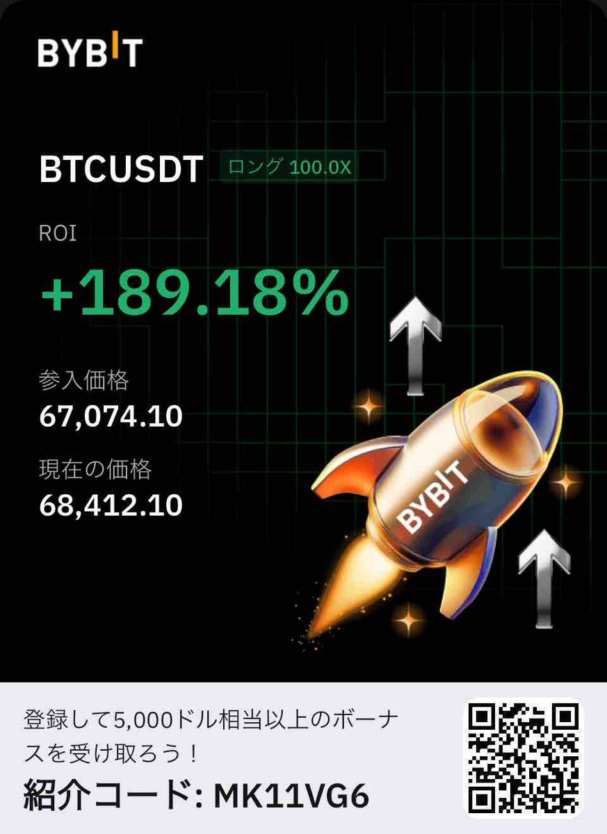 ビットコインはロングちゃんと取りました👍