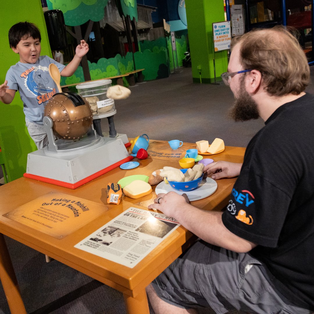 Wallace &amp; Gromit™: Get Cracking! is now open for play! 🤩💙

This exhibit builds on problem-solving skills by encouraging children to solve STEM-based problems in fun and engaging ways!

🔗  Explore the new exhibit today! l8r.it/iuor
