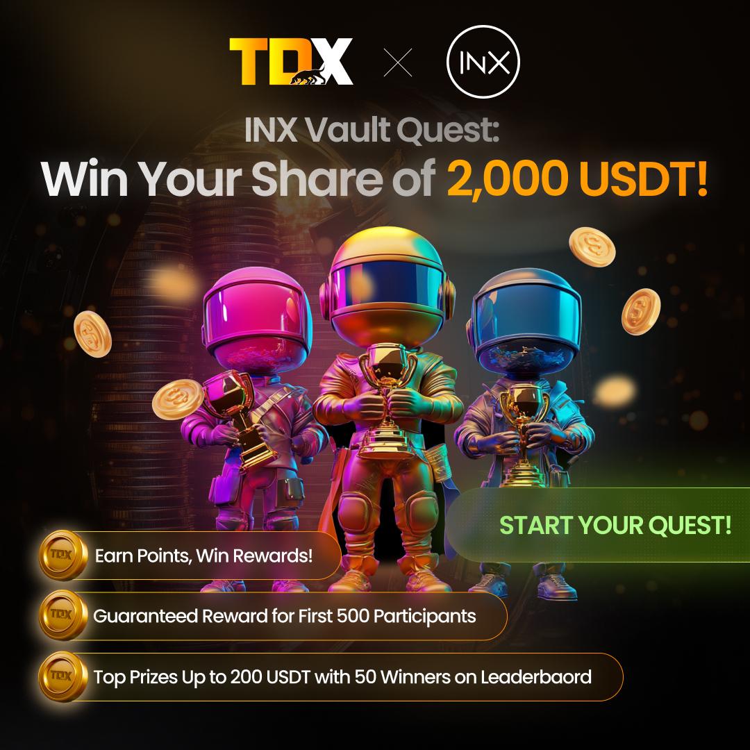 AzrielChancad's tweet photo. 🚀 Just finished the INX Vault Quest by @TDXbiz and @INX_Group and now I’m in the running for a piece of the $2,000 USDT prize pool! 

💰 It’s super fun and easy to join. Let’s win big together! 

🔗 https://t.co/C8D5SMEsGm  

#INXVaultQuest #CryptoChallenge #EarnRewards https://t.co/myq8rdFtDn