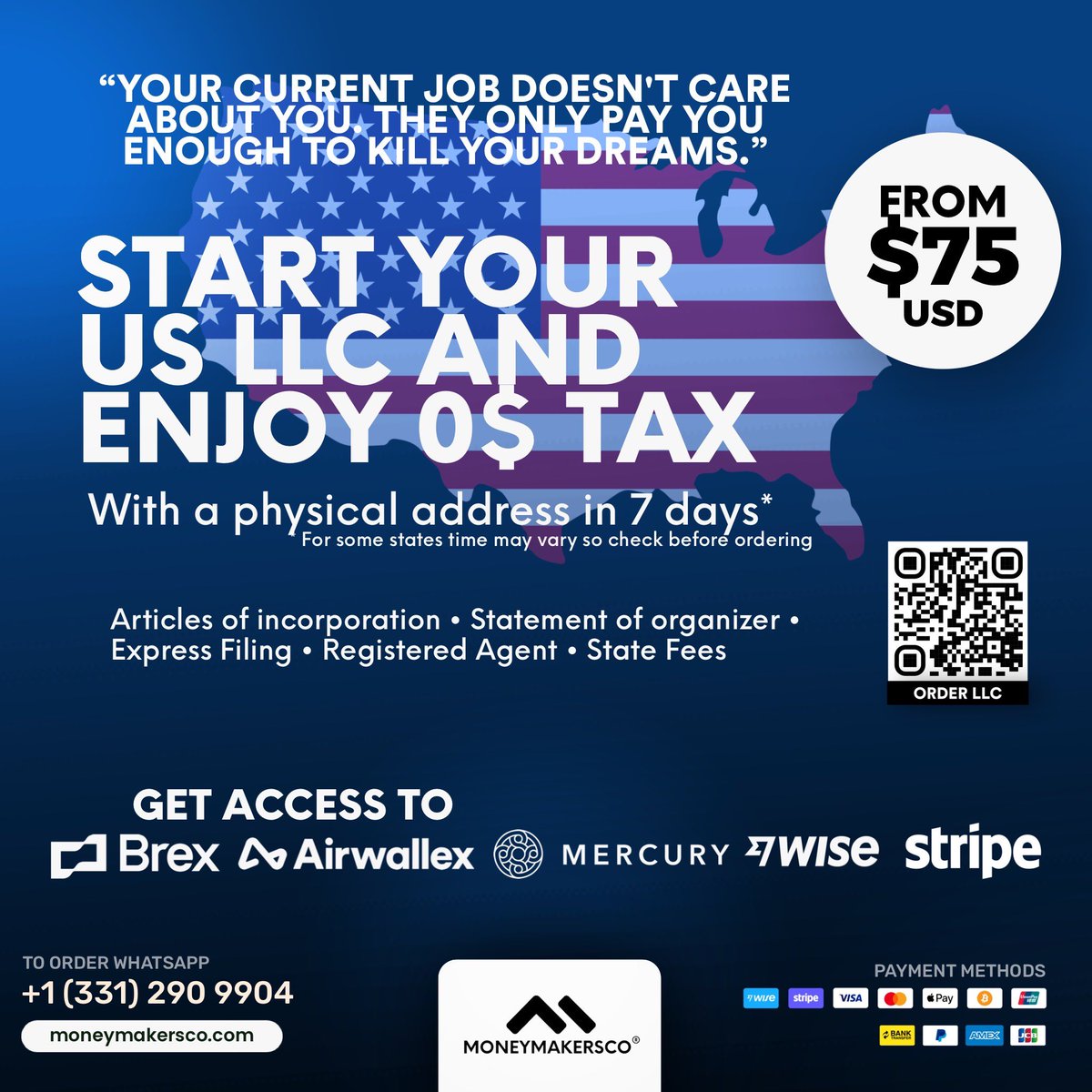 zohob679's tweet image. 💼 Ready to turn your business idea into reality? Form your LLC today! ✅ Fast, affordable, &amp;amp; secure LLC formation with expert support. Protect your assets &amp;amp; enjoy tax benefits! 🚀

Start here: [link] #LLCFormation #Entrepreneurship #SmallBusiness #BusinessGrowth #Startup