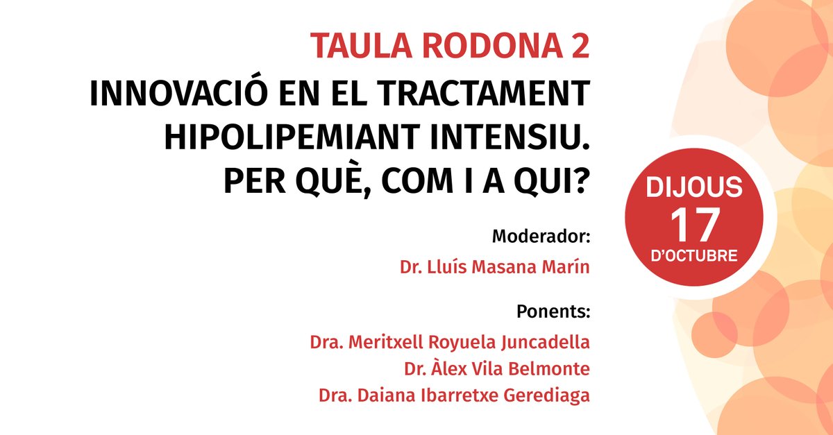 xulacatalunya's tweet photo. 🧬 Innovació en el tractament hipolipemiant intensiu. Per què, com i a qui?
⏰ 16:55h
Descobreix per què aquestes teràpies són imprescindibles, com funcionen, a qui van dirigides
#CongrésXULA2024 #Innovació #RiscCardiovascular #Lípids https://t.co/G3BIGf6Cl5