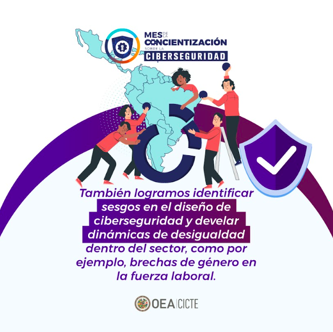 OEA_Cyber's tweet image. Sólo el 24% de los profesionales de ciberseguridad son #Mujeres👩‍💻

En #CybersecurityAwarenessMonth destacamos la importancia de mayor participación de mujeres+ en #Ciberseguridad. El proyecto #Cynder @OEA_Cyber apoya a países @OEA_Oficial a cerrar la brecha de género en el sector