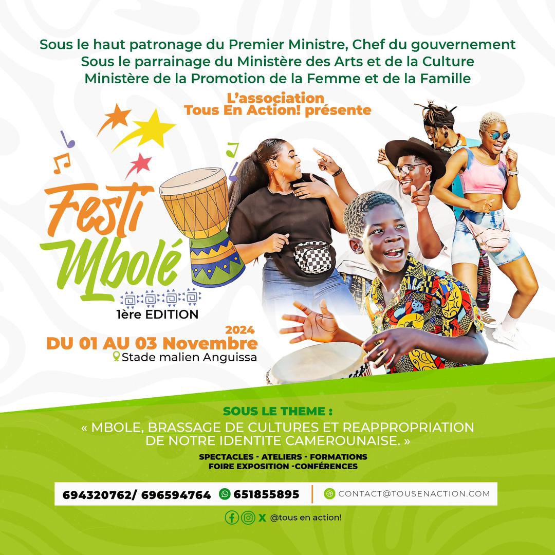 Festi_mbole's tweet photo. Réservez dès à présent votre stand pour le Festival Mbole !

- 3m² : 30 000 FCFA
- 6m² : 50 000 FCFA

Date limite : 28 octobre 2024

📞 Infos et réservations : 694 320 762 / 696 594 764 / 651 855 895
📧 contact@tousenaction.com

#FestivalMbole #TousEnAction #VenteDeStands https://t.co/cZaJZsHBDj