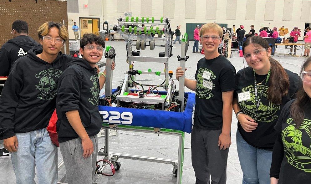 WeAreSTCS's tweet photo. The Heritage Hawkbots Robotics team competed in the  BotBash preseason tournament at Midland Dow HS. They were drafted for the playoffs and made it to the finals.  Although they were unable to upset the top ranked alliance, this was the highest finish at BotBash since 2014. https://t.co/mtxm3fpUZ5