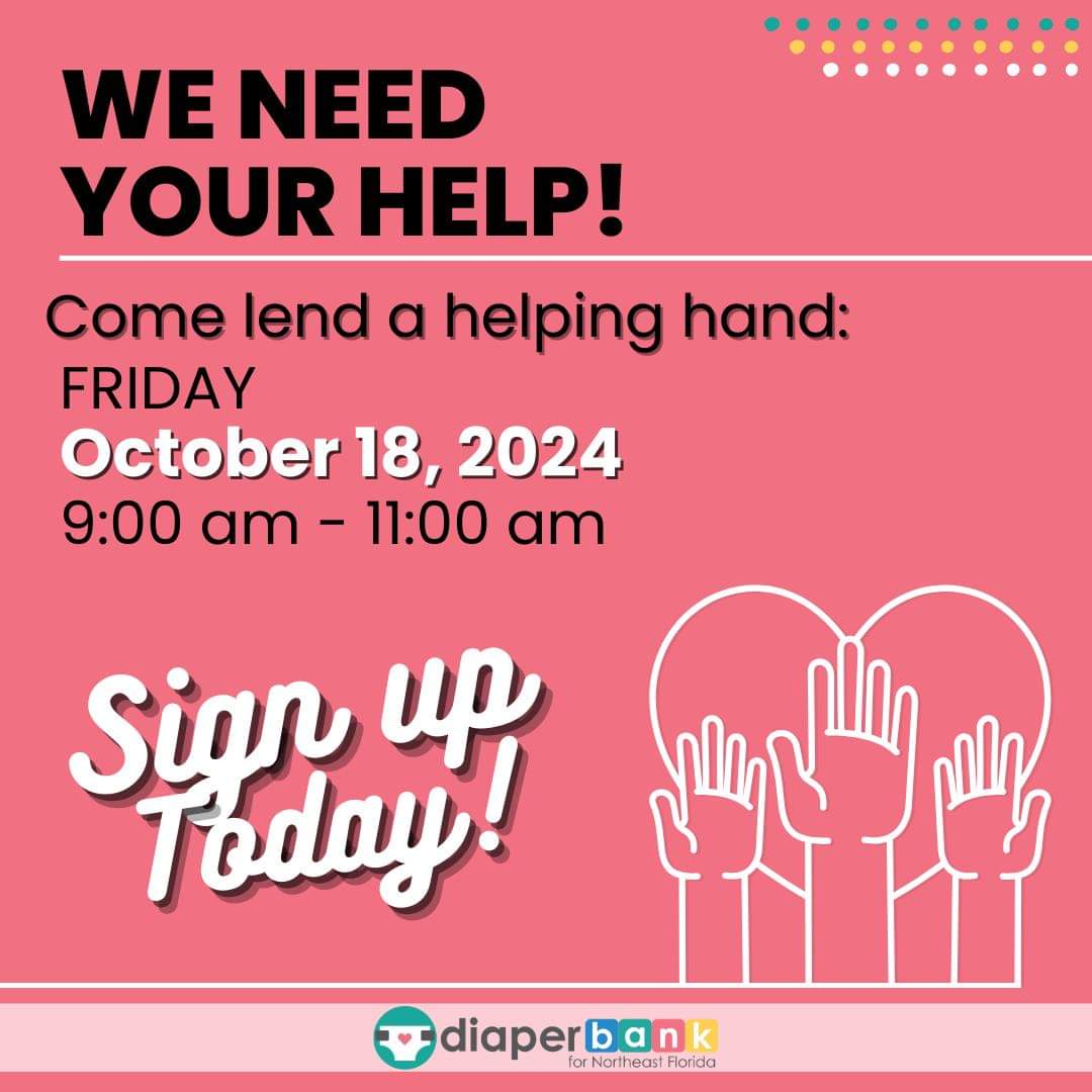 jaxdiaperbank's tweet photo. Volunteers are needed to help unload several pallets of diapers and assist with counting the received inventory. If you can share an hour or more of your time on Friday, we would greatly appreciate it. 

Email info@jaxdiaperbank.org to sign up and receive the location address. https://t.co/nxe4kmutVL
