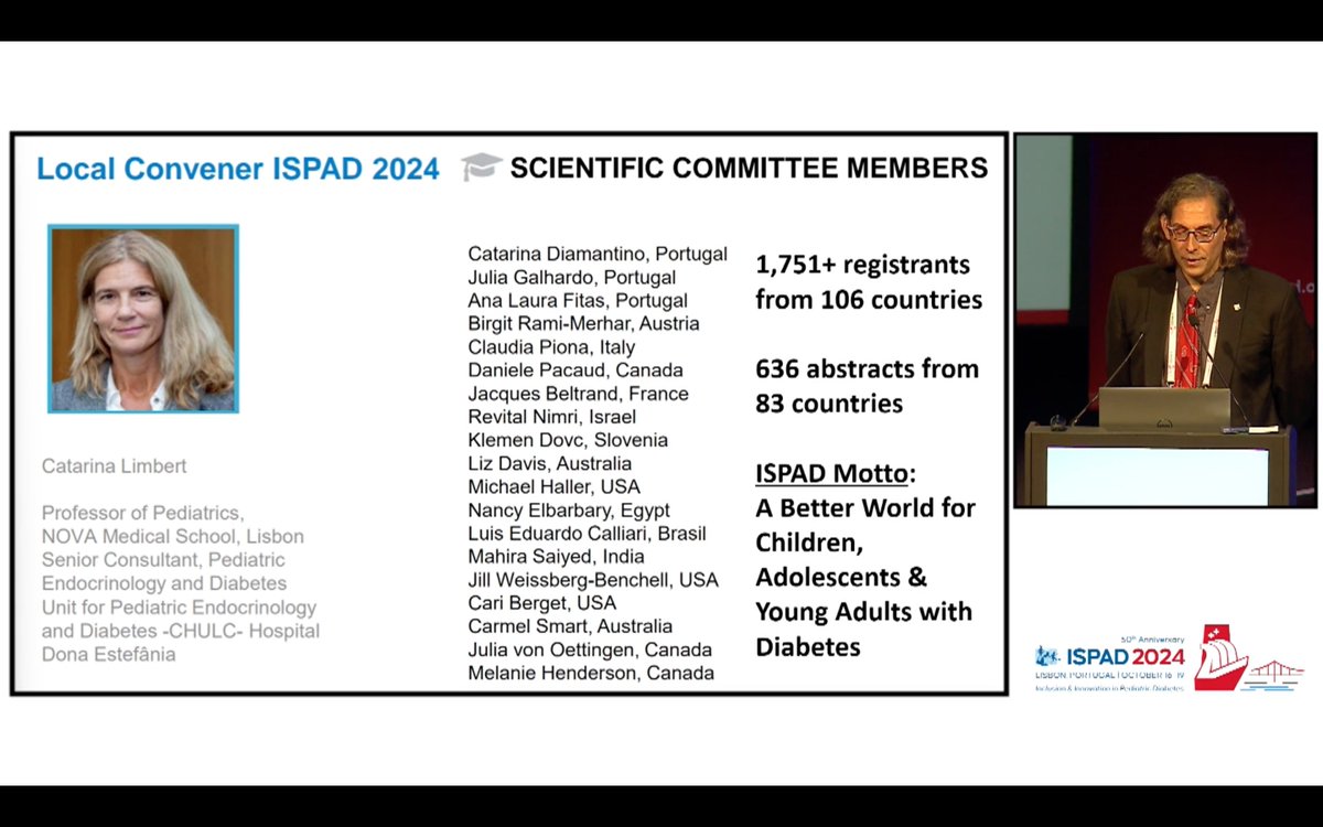 #ISPAD2024 Opening Lecture:

👩🏾‍🤝‍👩🏼 1751 participants
🌍 106 countries
✅ 'A better world for children, adolescents &amp; young adults living with #diabetes 
👉 #ISPAD mission is to improve care, research &amp; advocacy

#dedoc° <a href="/ispad_org/">ISPAD</a> <a href="/dedocORG/">#dedoc°</a> #NothingAboutUsWithoutUs #PayItForward