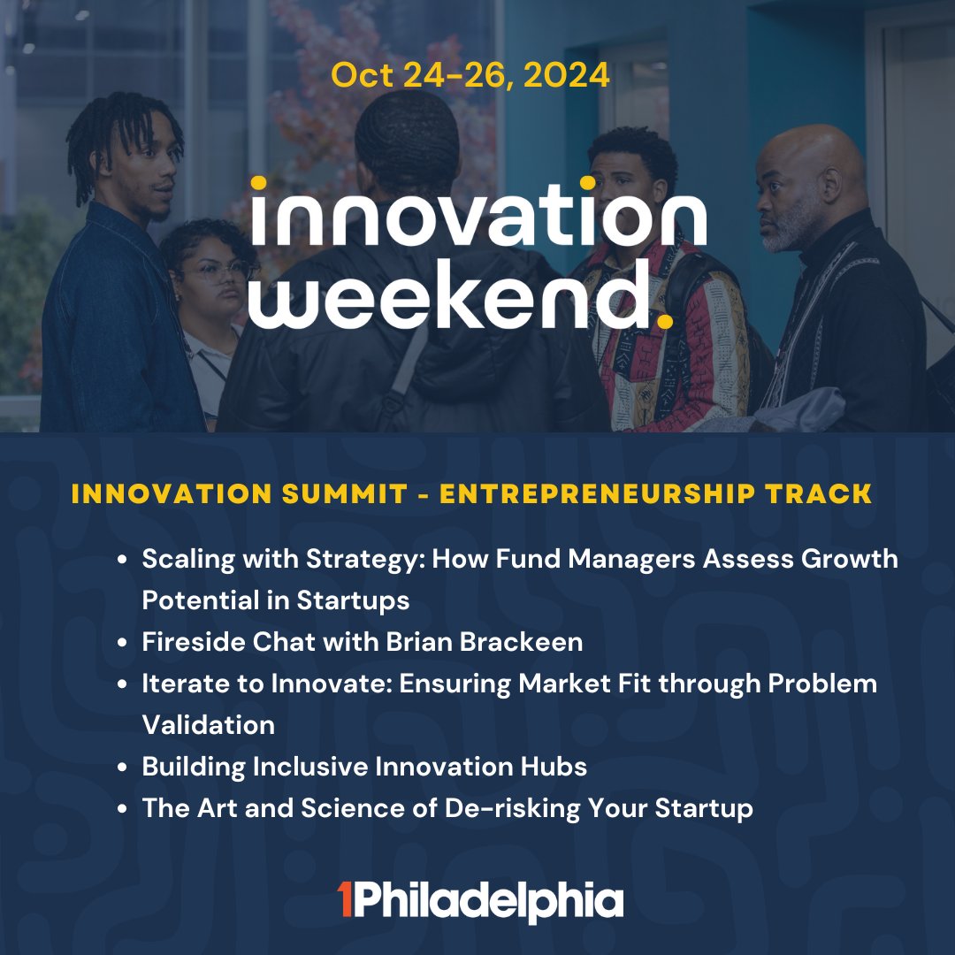 Whether you're a founder, investor, or curious about startups, you won't want to miss the 1PHL Innovation Summit on Oct 25. Join us for a day of panels around entrepreneurship and gain insights from leaders in the field. Get your tickets now: bit.ly/46TZZVp