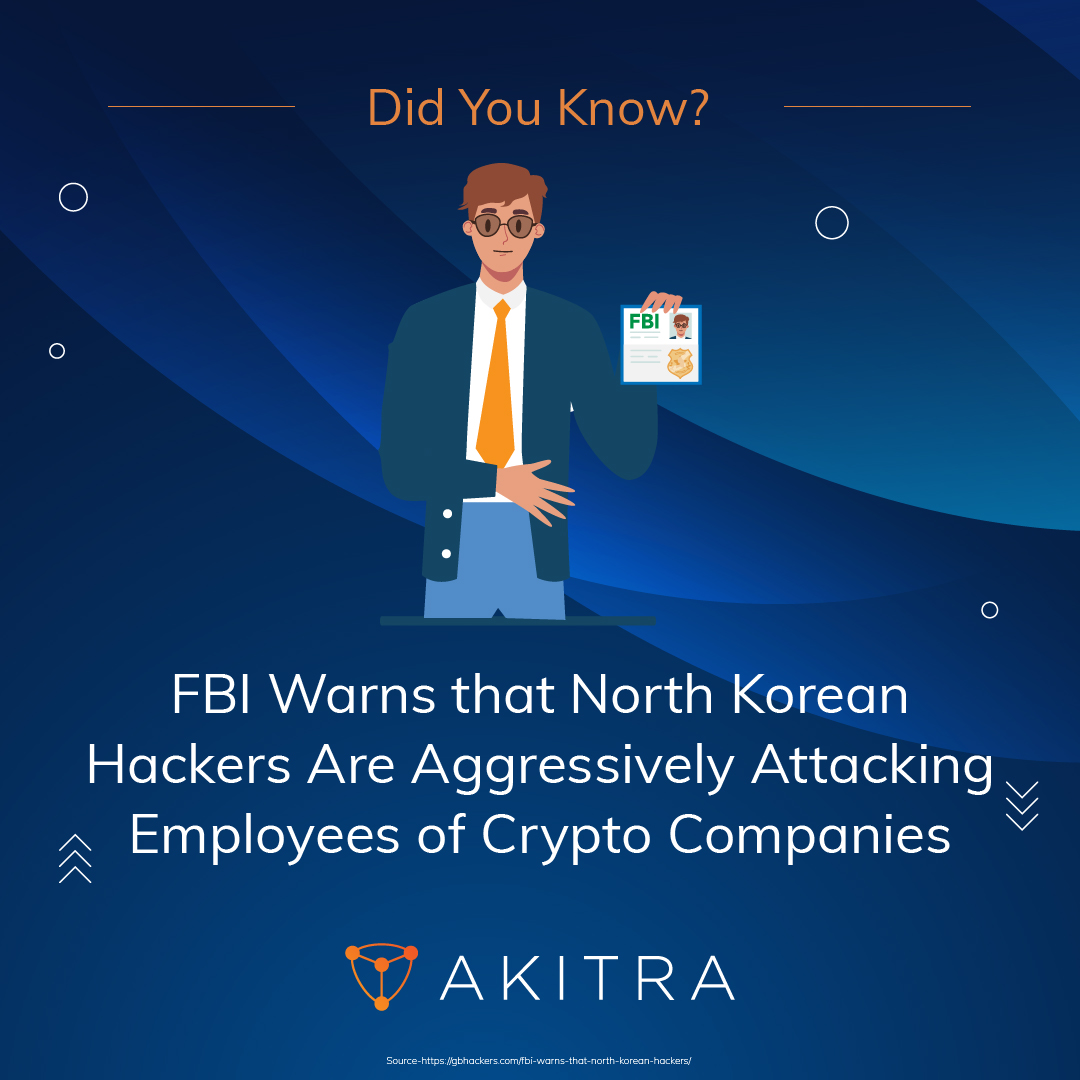 🚨 North Korean hackers are targeting DeFi and #Cryptocurrency sectors using advanced social engineering, like fake job offers and investment scams. Stay vigilant against these evolving #Threats! 🎯

👉 Book a #Demo now at akitra.com/demo