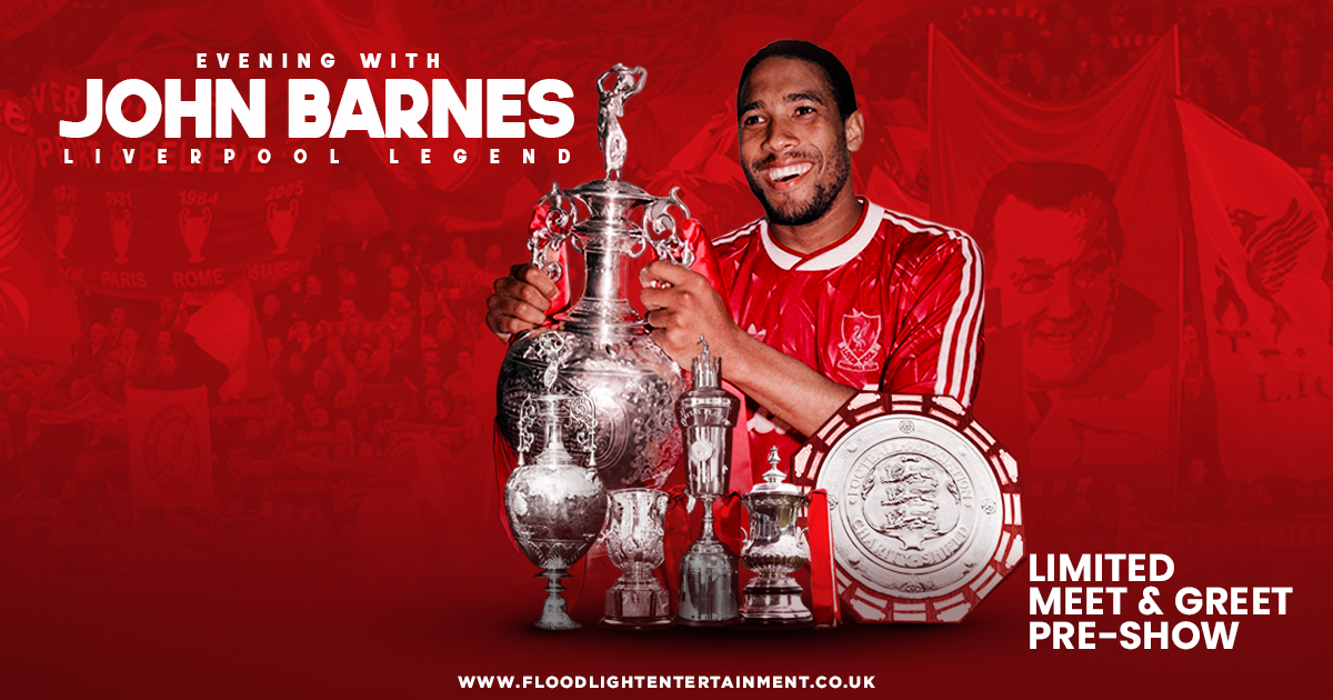 An Audience with Liverpool Legends returns to Venue Cymru this March. Joining us this time will be footballing legend, John Barnes. Tickets are on sale now, plus there is an option to upgrade your ticket and meet him in person. 
📅 18 March 2025
🎟️ bit.ly/3BLkuYR