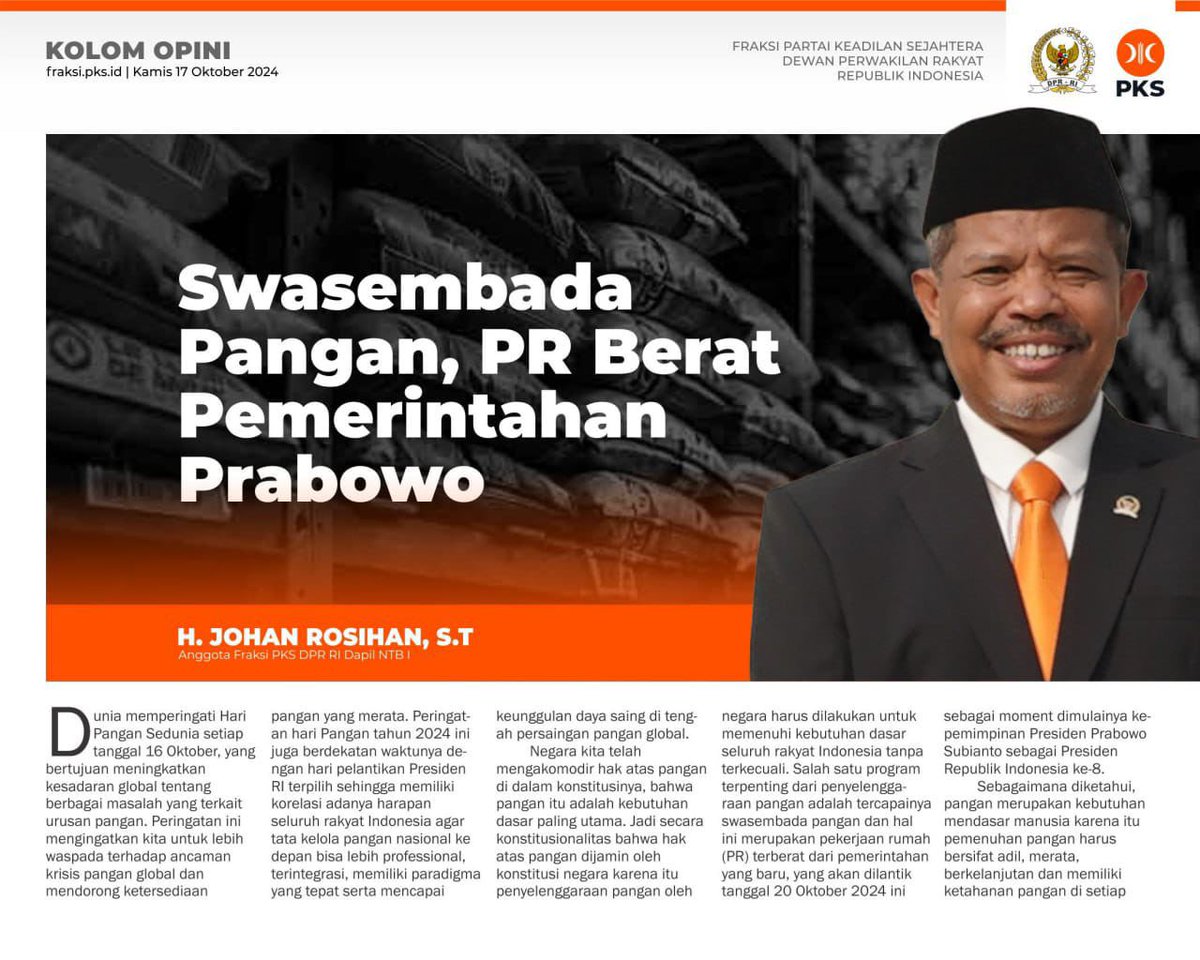 Rosihanjohan's tweet image. Kita dorong Pak @prabowo untuk wujudkan Swasembada Pangan..!!!