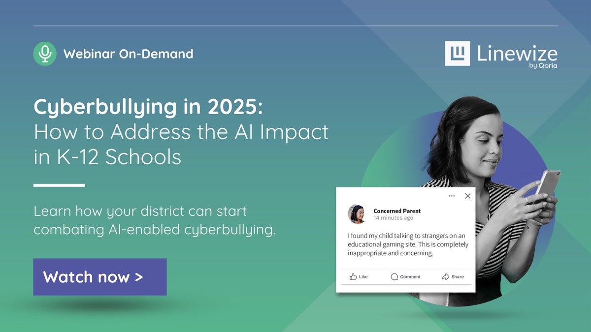 Generative AI is the newest weapon of choice for cyberbullying. Watch the webinar on-demand to learn steps your school can take to address it 👉 hubs.la/Q02TCzCP0

#BullyingPreventionMonth #CyberbullyingPrevention #GenerativeAI #K12EdTech