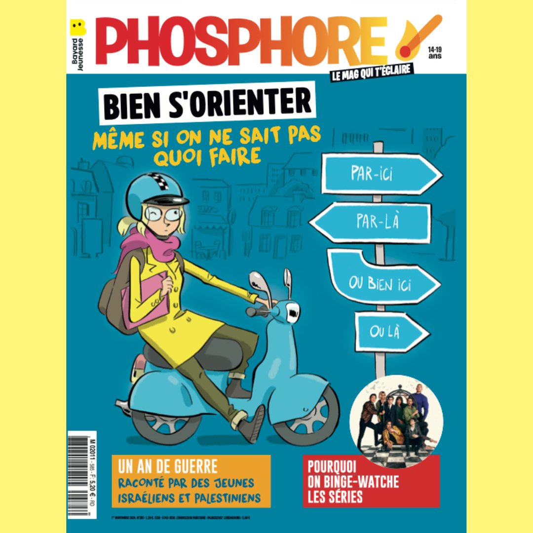 Ton nouveau Phosphore débarque !

🚀 Pas d'idée pour ton avenir ? Phosphore t'accompagne pour t'orienter même sans plan précis !

🌍 Un an de guerre vu par des jeunes Israéliens et Palestiniens : des témoignages bouleversants à découvrir.

Et bien sûr de l'actu, des conseils...