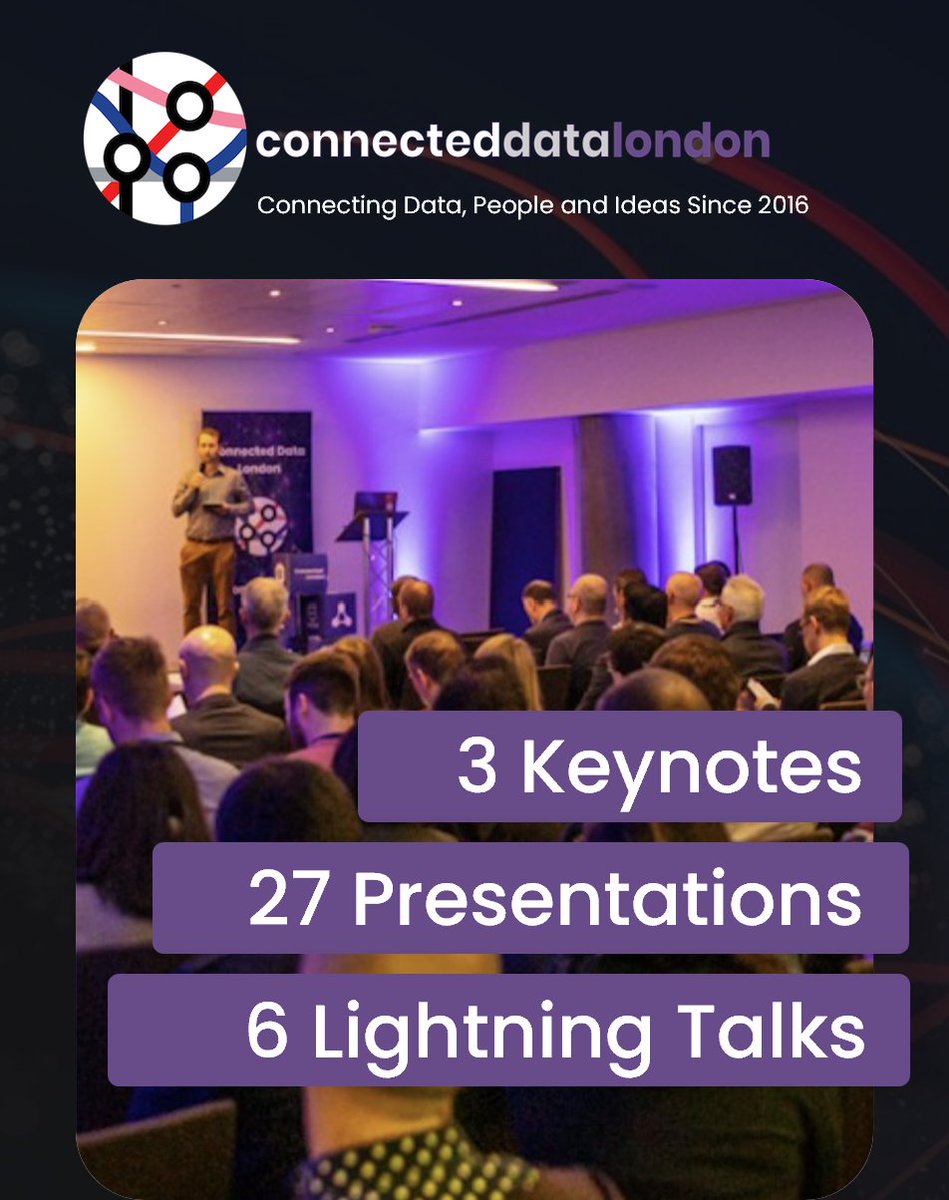 🚀Connected Data London's 2024 Program includes Rule Extraction with Ontology-Driven LLMs, Customer 360s via Entity Resolution, Graph Systems for Data in Motion, Combatting Cyber Threats, Knowledge Graphs for Finance
🔗 Learn more here 2024.connected-data.london/program-per-da… 
#KnowledgeGraphs