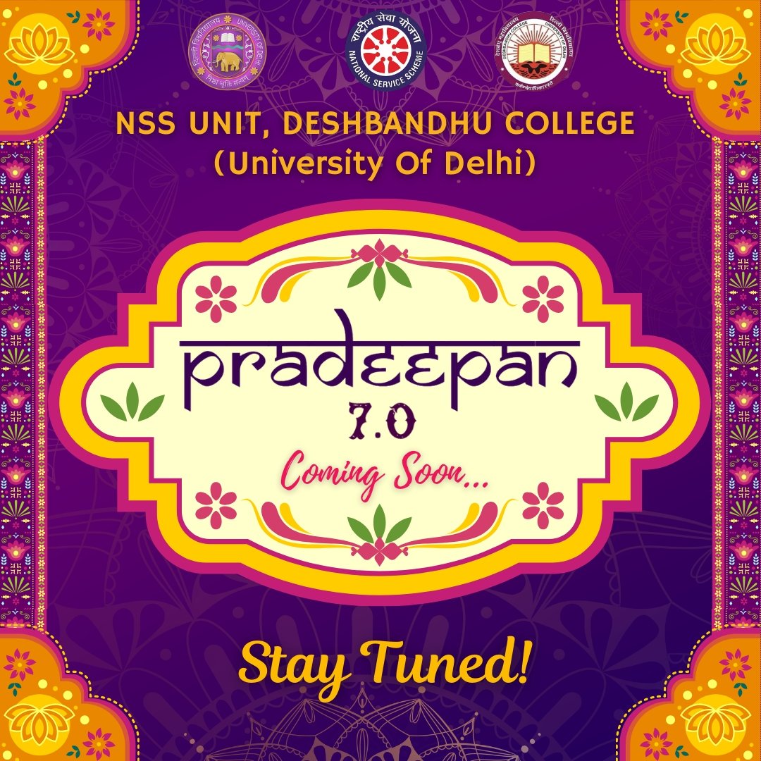 NssunitDbc's tweet photo. Get ready to ignite the festive spark within you as the NSS Unit of Deshbandhu College proudly presents Pradeepan 7.0, the most anticipated Diwali Mela of the year!

Stay tuned for a spectacle of fun, food, and festivities that will leave you dazzled! 
#Diwali #festivals #festive https://t.co/NJIicKE0dH