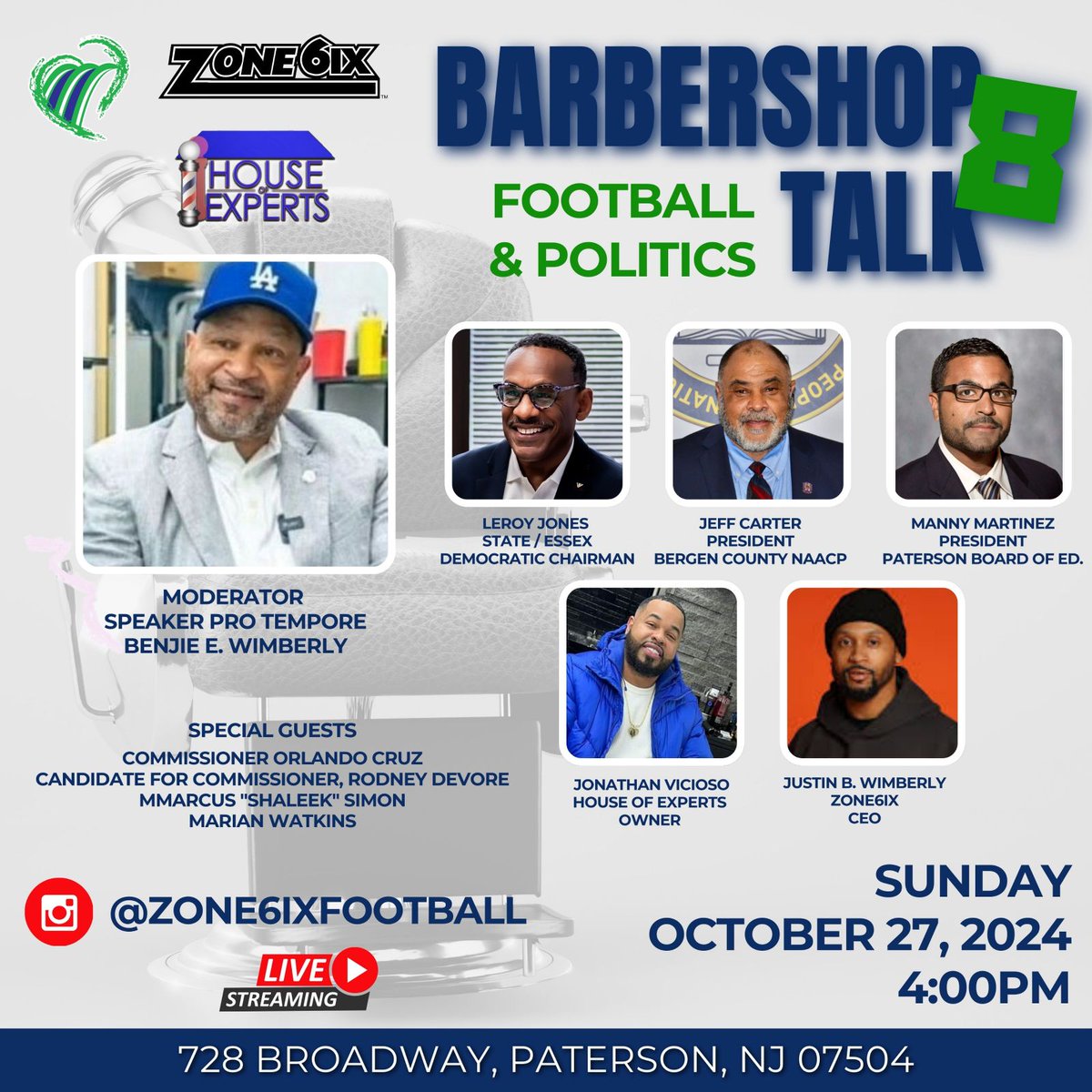BenjieWimberly's tweet photo. Barbershop Talk Episode 8! #HouseofExperts #Zone6ixFootball #YourVoteMatters https://t.co/QVIqAIQ2vM
