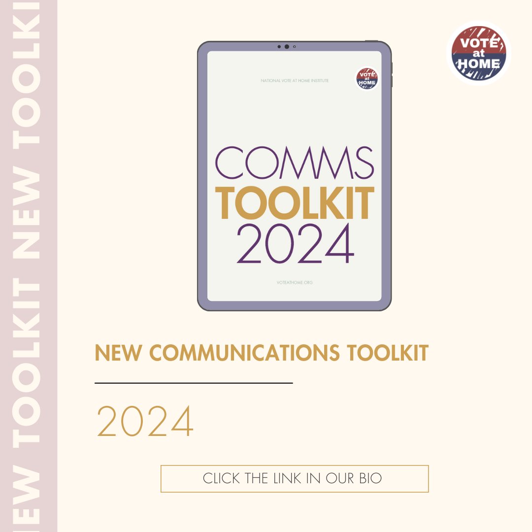 voteathome's tweet photo. ICYMI: We launched our 2024 Communications Toolkit!

👉: https://t.co/gw355HOHOx https://t.co/kHUvumpMyK